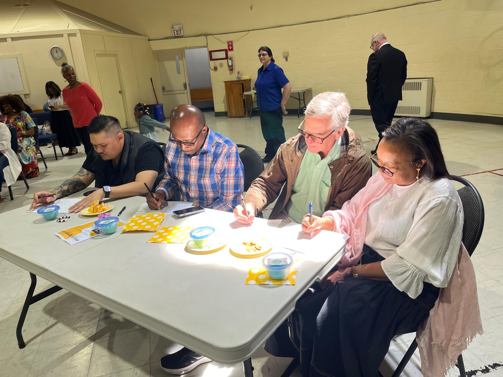 Youth and adults doing activities together