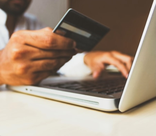 A person making a donation online