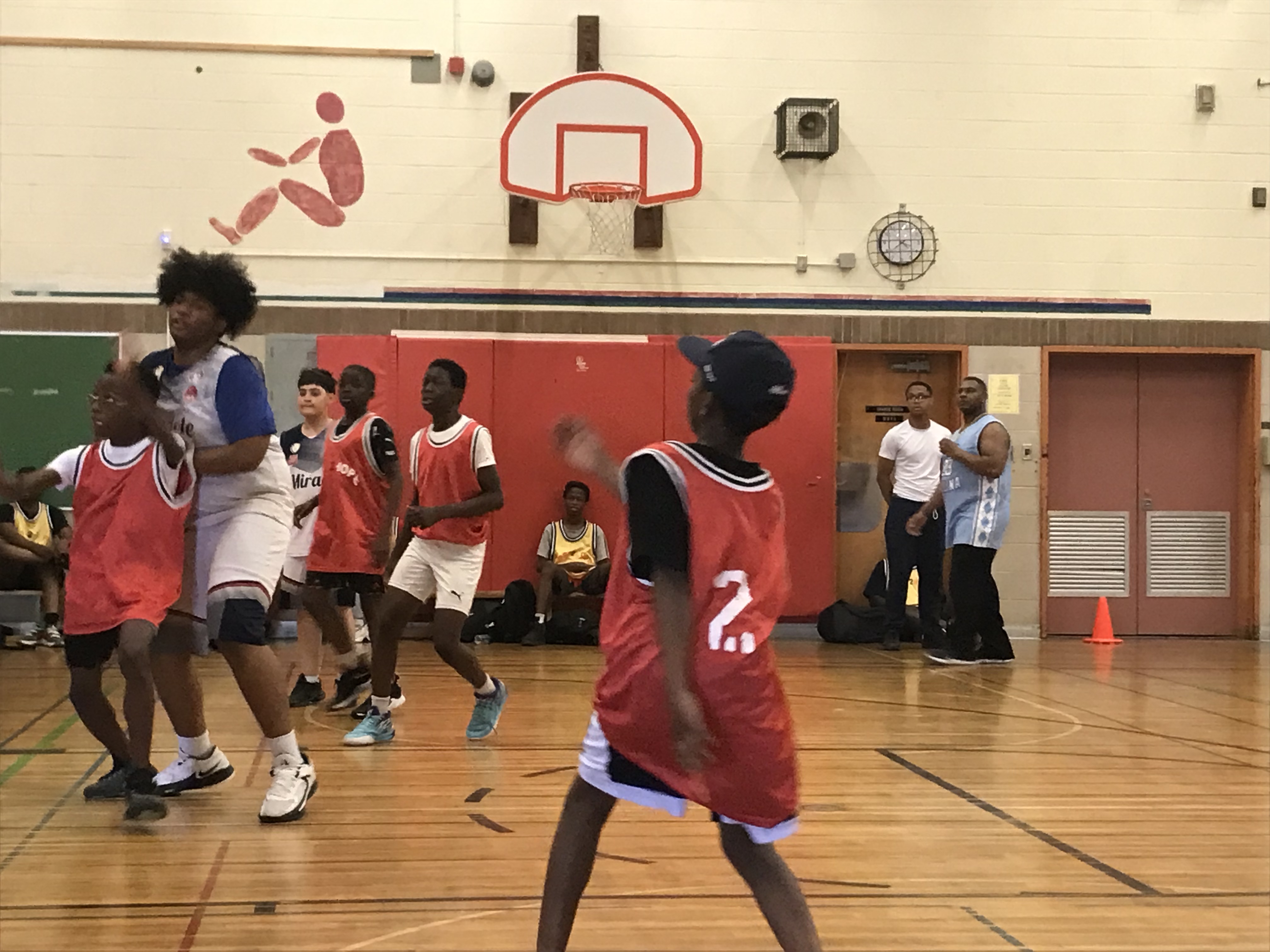 Kids playing basketball